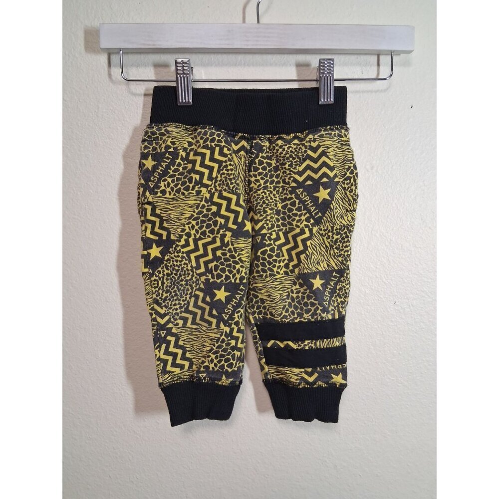 Asphalt Joggers Pants Grunge Street Y2K Skater Casual Yellow Boys Size 12 Months